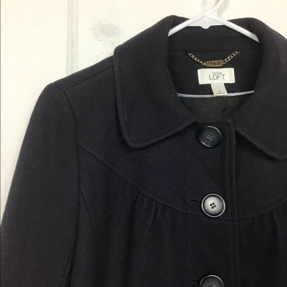 Ann Taylor LOFT Navy Virgin Wool Pea Coat - 6 - Picture 3 of 8